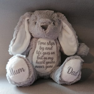 Personalised memorial bear, In loving memory, Children&#39;s comforter, Special keepsake from a loved one, Thinking of you, Grieving gift