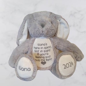 Memorial gift for a grieving child, Personalised teddy from a loved one in Heaven, Remembrance and bereavement toy, Loss of a grandparent