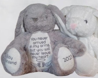 Personalised baby loss memorial bear, In loving memory, Special miscarriage keepsake from heaven, Angel baby memory gift, With sympathy