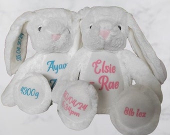 Adorable Personalised New born Baby Teddy: Custom Name & Birthdate - Handcrafted Keepsake for Nursery Décor | Unique Baby Shower Gift Idea