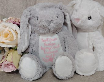 Conejito conmemorativo personalizado para bebé, recuerdo con cariño