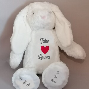 Personalised Valentines Day bear, Special someone, Valentines gift, Boyfriend, Girlfriend, Proposal, Will you marry me, I love you, Bunny image 4