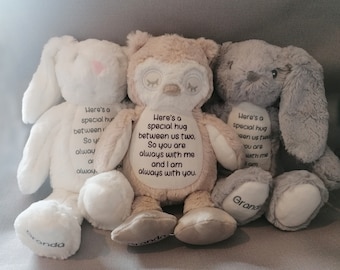 Personalised memorial bear, In loving memory, Gift for a grieving child, Children's comforter, Special keepsake from a loved one