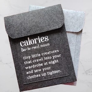 Funny Weight Loss Essentials Pouch, &#39;Calories&#39; Quote, Humorous Accessory Bag for Fitness Enthusiasts & Dieters, Gift for Friends, Weigh day