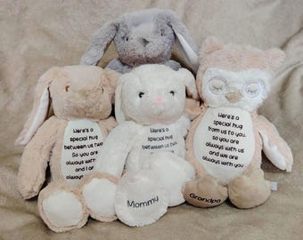 Oso de peluche conmemorativo personalizado, regalo para un amigo en duelo, recuerdo para niños en duelo, osito de peluche por la pérdida de un ser querido.