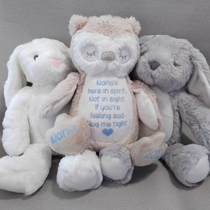 Memorial gift for a grieving child, Personalised teddy from a loved one in Heaven, Remembrance and bereavement toy, Loss of a grandparent