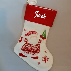 Personalised Christmas stocking, Santa, Snowman, Xmas decoration, Father Christmas, Festive fireplace, Custom gift, All the family