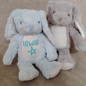 Personalised name and date of birth teddy, my first bear, plush soft toy, customised baby gift, christening present, baby announcement