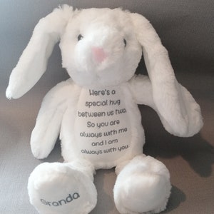 Personalised memorial bear, In loving memory, Gift for a grieving child, Children&#39;s comforter, Special keepsake from a loved one
