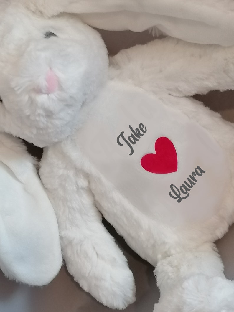 Personalised Valentines Day bear, Special someone, Valentines gift, Boyfriend, Girlfriend, Proposal, Will you marry me, I love you, Bunny White