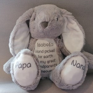 Oso conmemorativo del bebé recién nacido, Elegido cuidadosamente para la Tierra, Regalo personalizado, En memoria amorosa, Consolador del niño, Recuerdo especial de un ser querido
