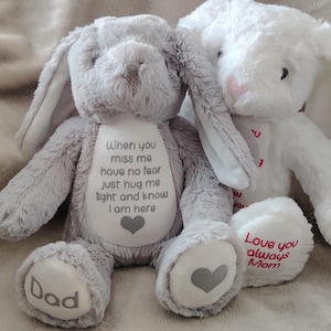 Personalized Memorial Bunny Comforter: Plush Remembrance Keepsake
