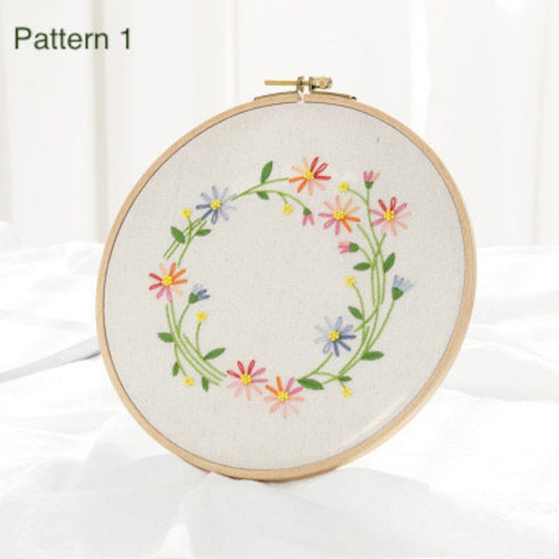 Embroidery Kit For Beginner|Modern Embroidery Kit with Pattern|Embroidery Full Kit Needlepoint Hoop|DIY Craft Kit All Materials Included