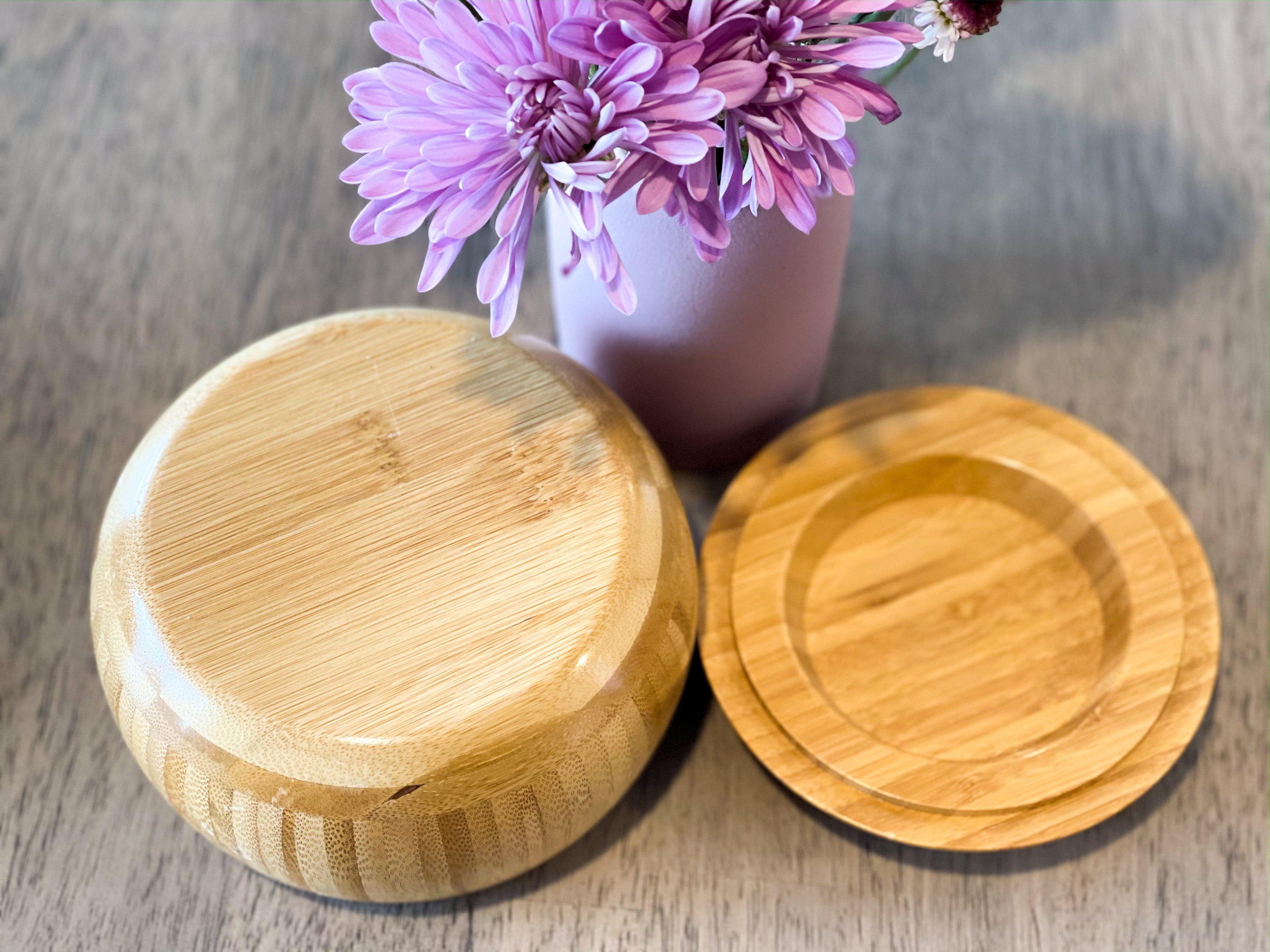 Handmade Bamboo Wooden Yarn Bowl with Lid Knitting Crochet Etsy