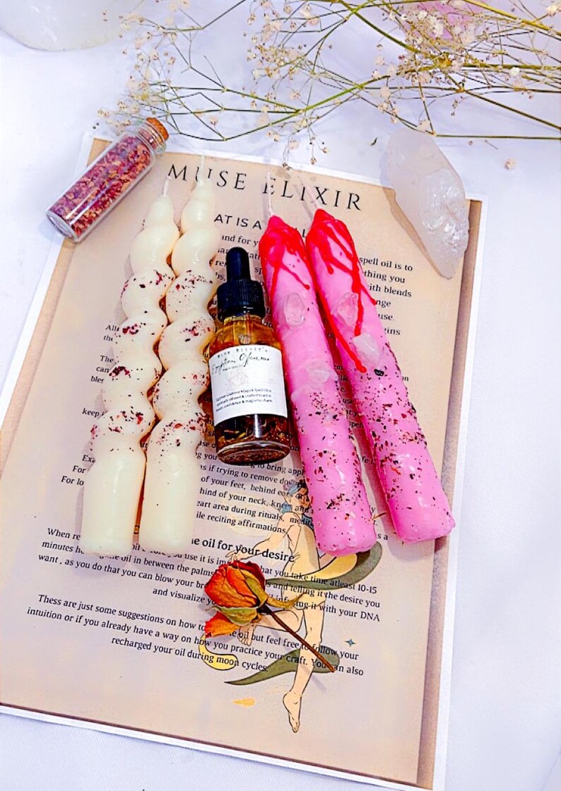 Handmade Beauty Spell Candle For Glamour & Positive Self-Image - Wicca & Pagan