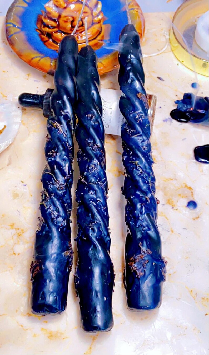 Black Ritual Candles Protection Altar Candle Spell Candlemoon Candles ...