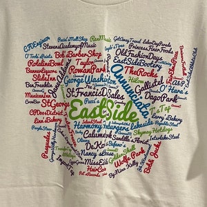 EAST SIDE Businesses--White--Ttshirt --by Nina Kelly