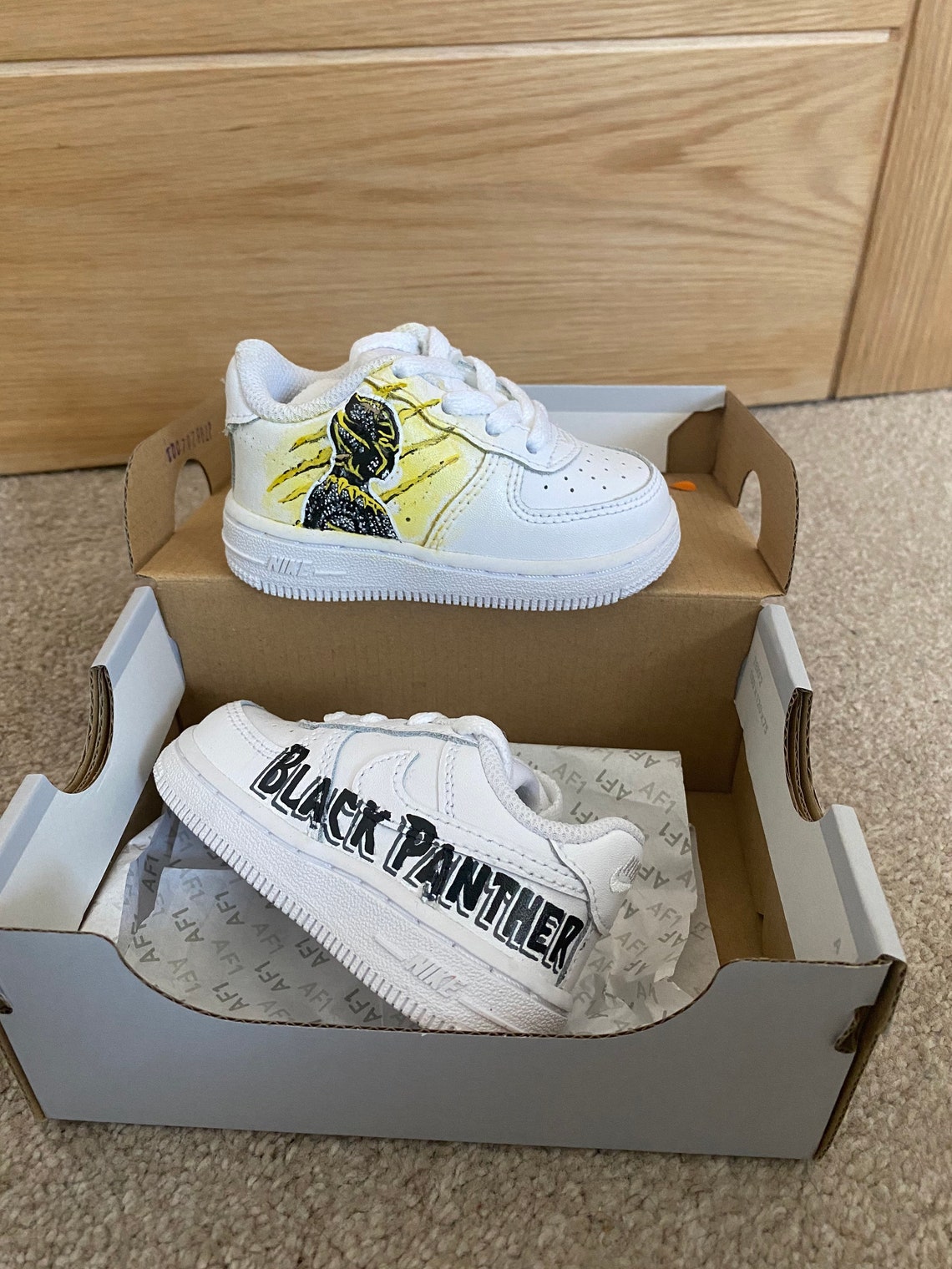 Black Panther Custom Air Force 1 Infant Junior | Etsy