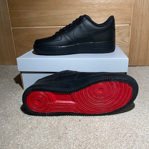 custom air force 1 red bottoms