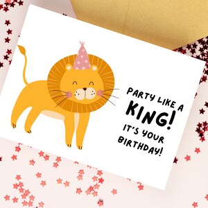 Carte de voeux d'anniversaire animal Cartes de voeux drôles 5 x 7 pouces Cartes de voeux Carte de joyeux anniversaire Lion