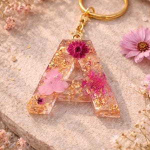 Muttertag Handmade Custom Initial Keychain | Der ursprüngliche personalisierte Harz-Buchstaben-Schlüsselring | Schultütenanhänger | Geburtstagsgeschenk