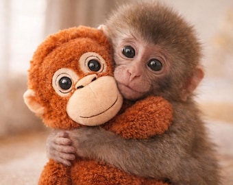 Punch Monkey Plush 66cm | Viral Orangutan Plush Toy | Large Emotional Support Stuffed Animal | Soft Monkey Comfort Gift