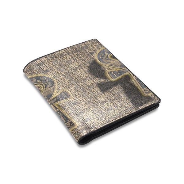 Pharaohs Hidden ANKH - Egyptian Symbol of Life Hieroglyphs High-Grade Microfiber Leather Wallet