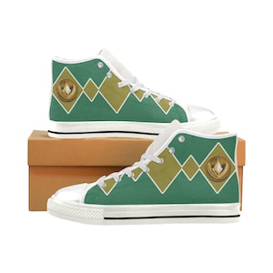 Green Mighty Morphin Dragonzord Power Coin High Top Shoes