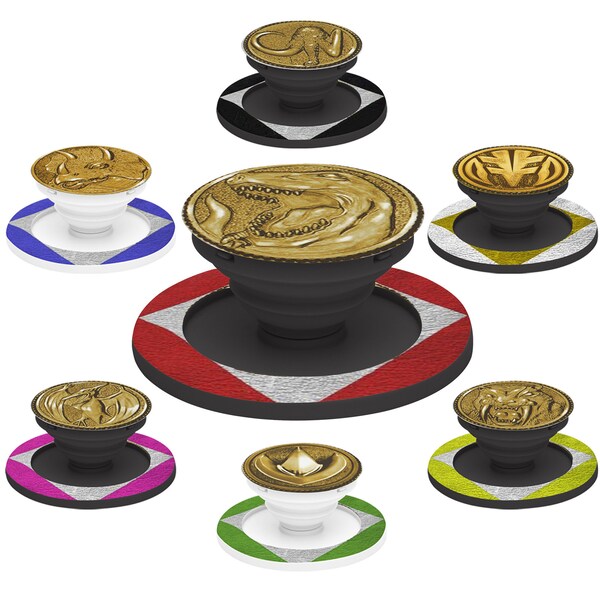 Soporte y agarre plegable magnético Dinozord Power Coin