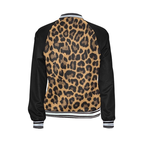 Leopard print varsity jacket cheap
