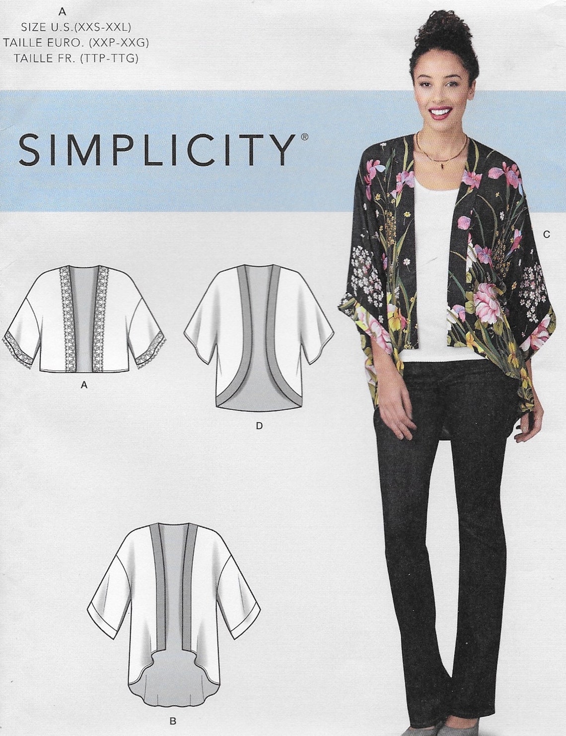 9124 XXSXXL New Kimono Sewing Pattern Simplicity 9124 Etsy