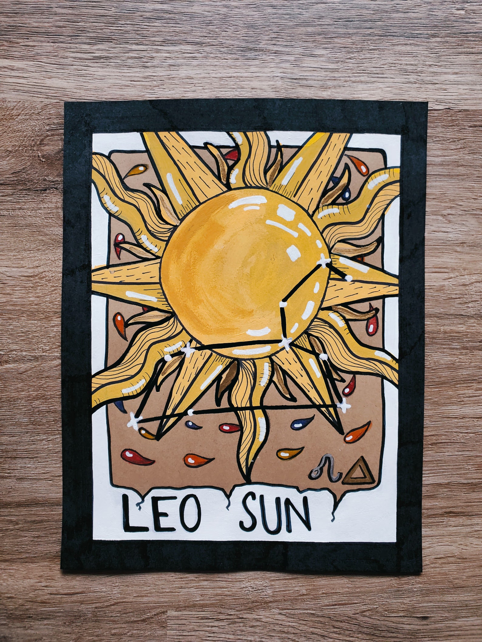 Leo Sun Sign Tarot Card 8.5x11 hand painted Etsy