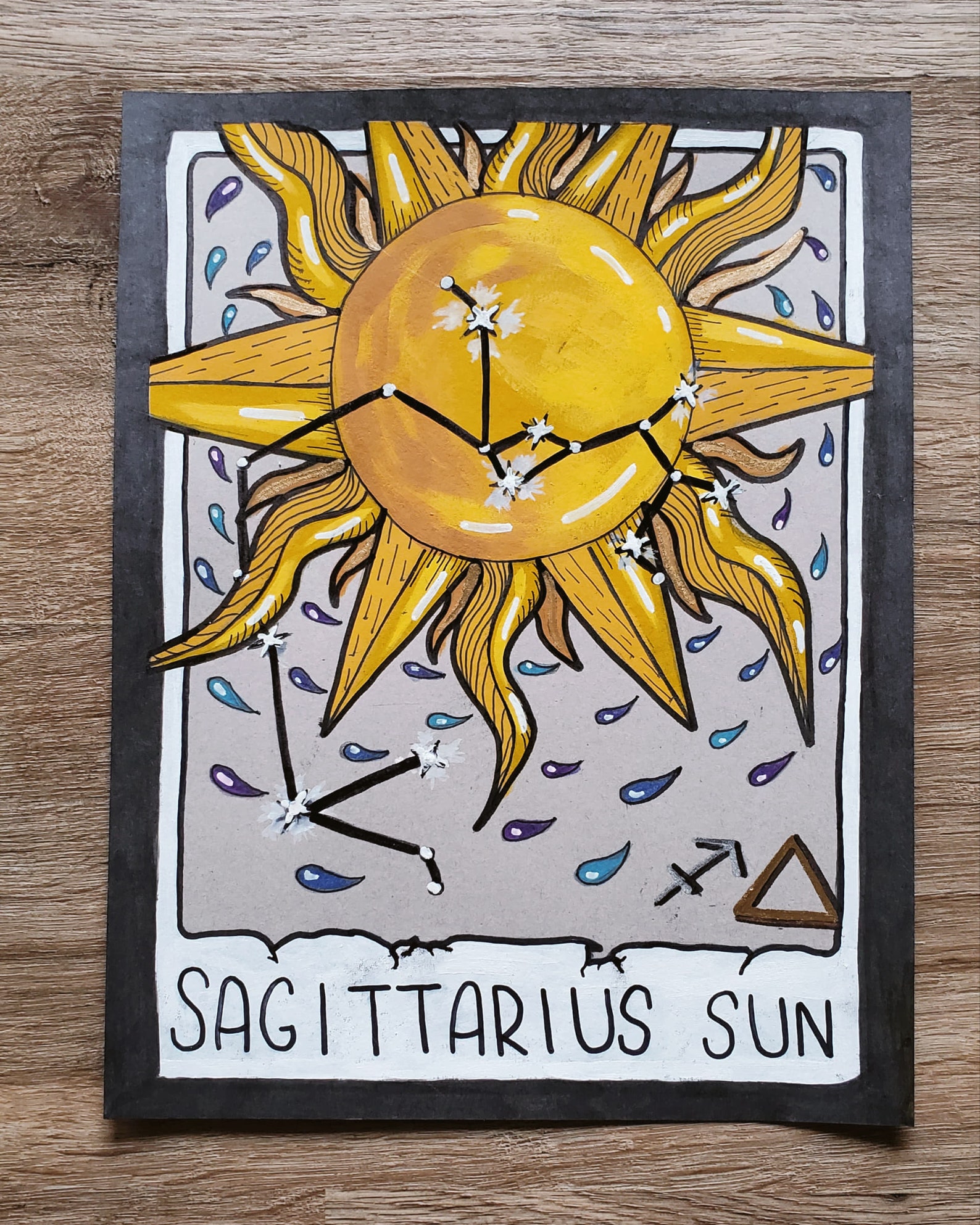 Sagittarius Sun Sign Tarot Card 8.5x11 hand Etsy
