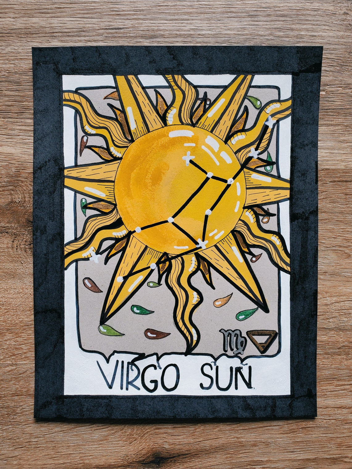 Virgo Sun Sign Tarot Card 8.5x11 hand painted Etsy