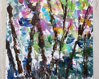 Het abstracte bomen schilderen