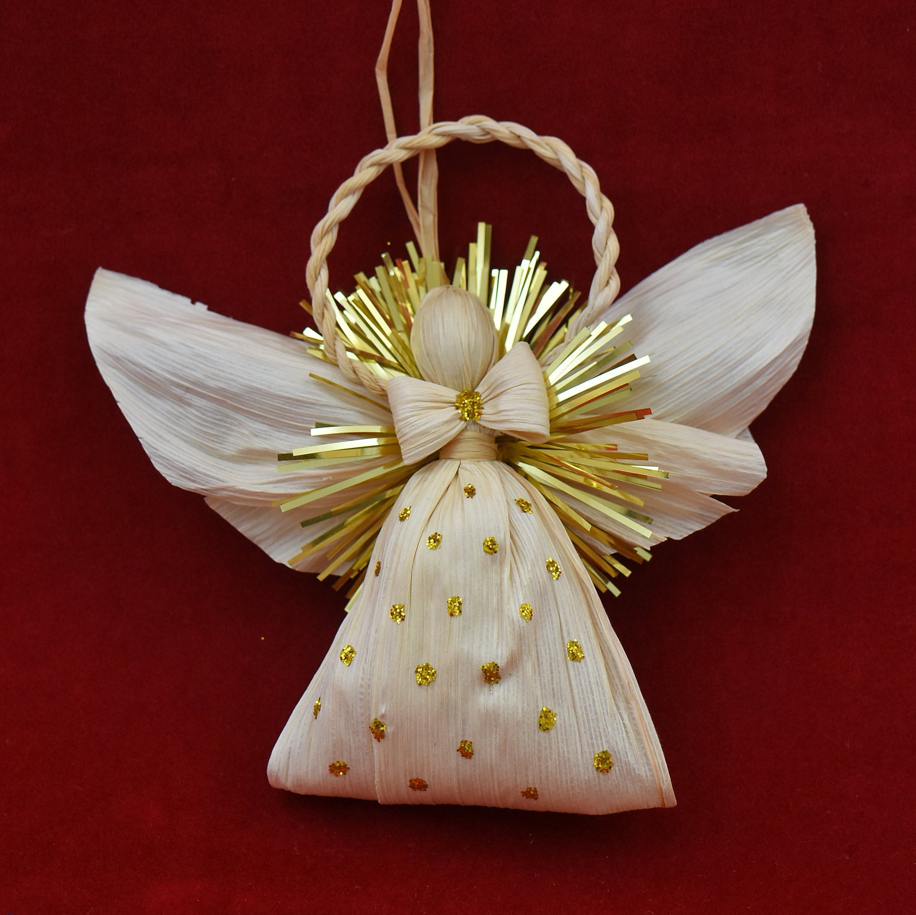 Christmas ornament corn husk decoration traditional handmade | Etsy