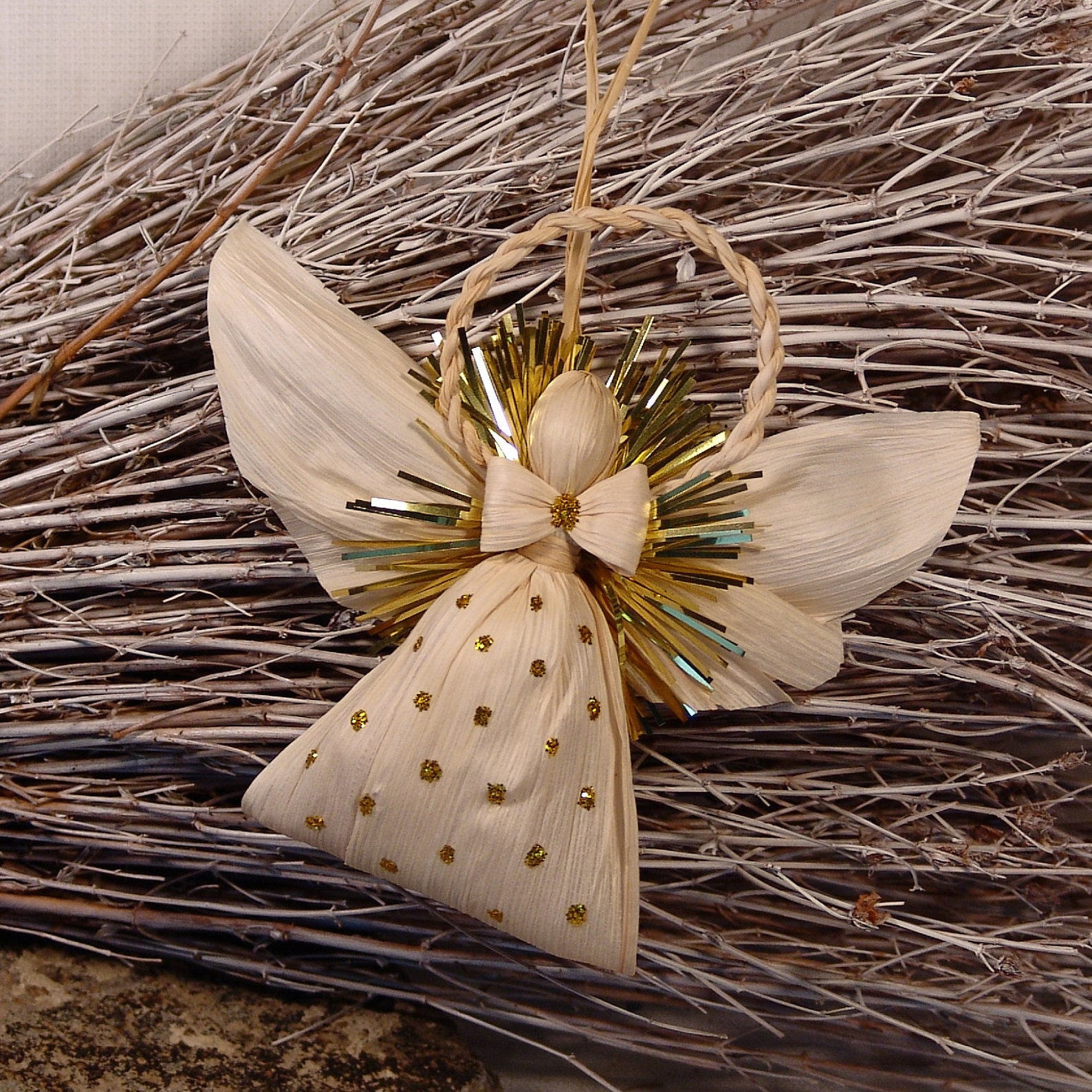 Christmas ornament corn husk decoration traditional handmade | Etsy