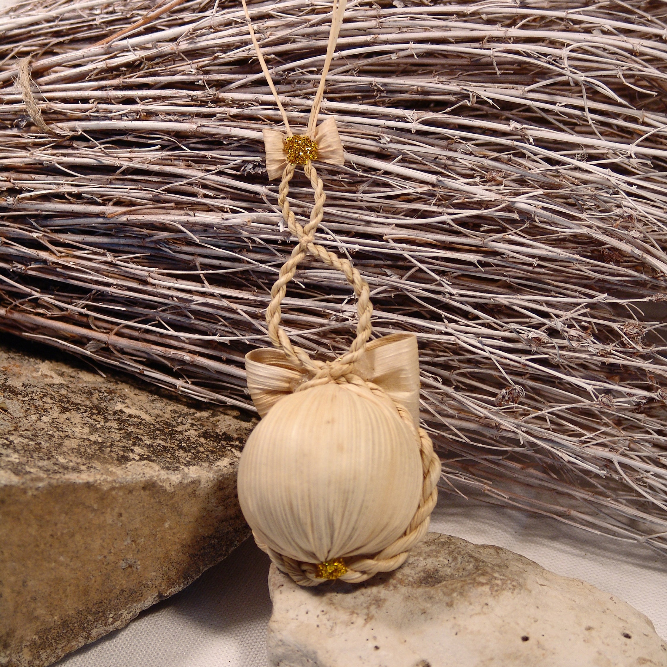 Christmas ornament corn husk decoration traditional handmade | Etsy
