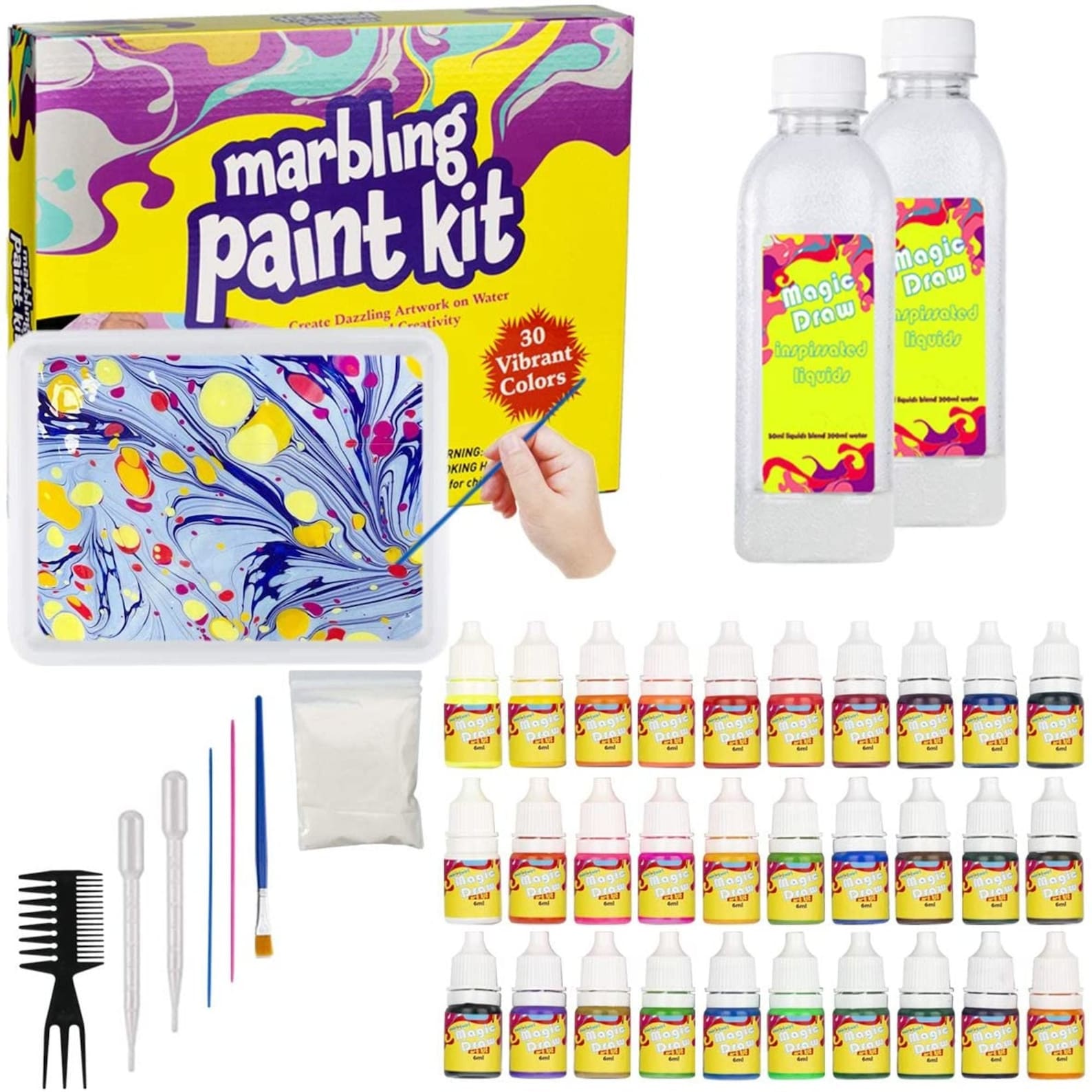 Marbling Paint Kit Water Marbling Paint Set Arts and Crafts Etsy