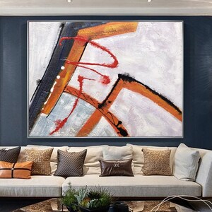 Large Abstract Acrylic Painting On Canvas Palette Knife Hand Painted Textured Oil Painting Original Minimalist Wall Art White Abstract Art
