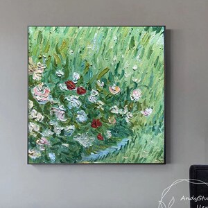 Large Landscape Oil Painting,High Quality Landscape Wall Art,Flowers Painting,Floral Painting,Modern Art,Abstract Flowers Original Painting