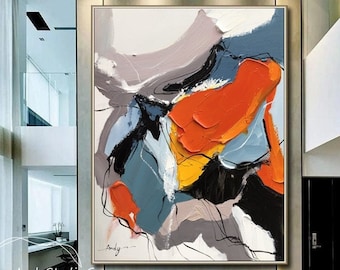 Original Abstract Oil Painting Modern Textured Wall Art