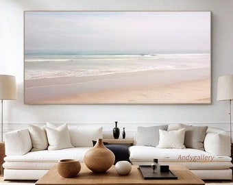 Large Original Blue Sea Oil On Canvas Hand Painted Abstract Textured Seascape Oil Painting Sea Wave Wall Art Abstract Ocean Beach Painting