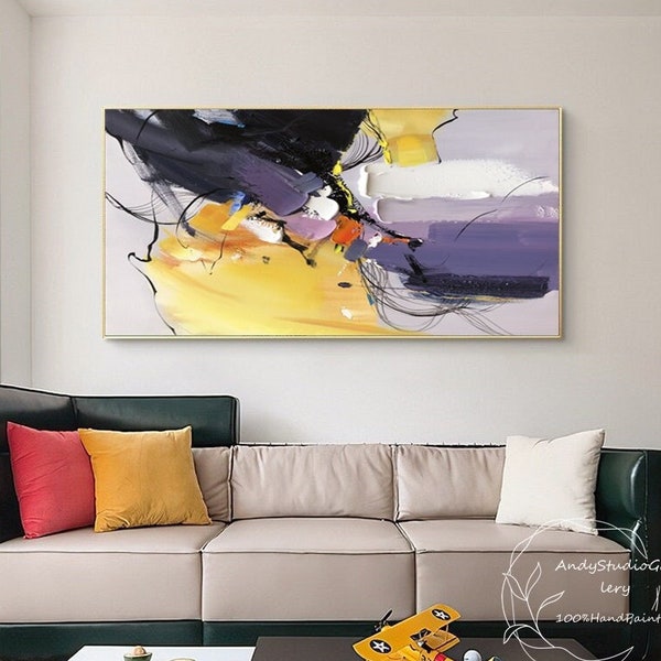 Large Yellow Wall Art Etsy