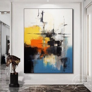 Abstract Colorful Texture Oil Painting on Canvas Extra Large Wall Art Custom Painting Original Minimalist Art Modern Living Room Home Decor