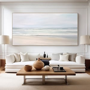 Large Abstract Ocean Minimalist Wall Art Original Blue Sea Oil On Canvas Abstract Textured Seascape Oil Painting Sea Wave Texture Wall Art