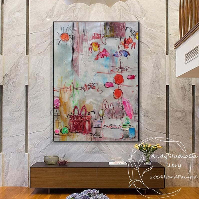 Large Original Modern Abstract Art Paintingabstract Colorful Etsy