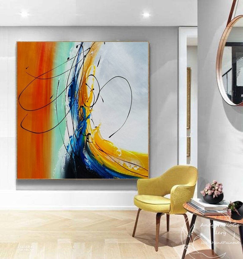 Original Abstract Colorful Art Cheap Oil Painting Large Etsy
