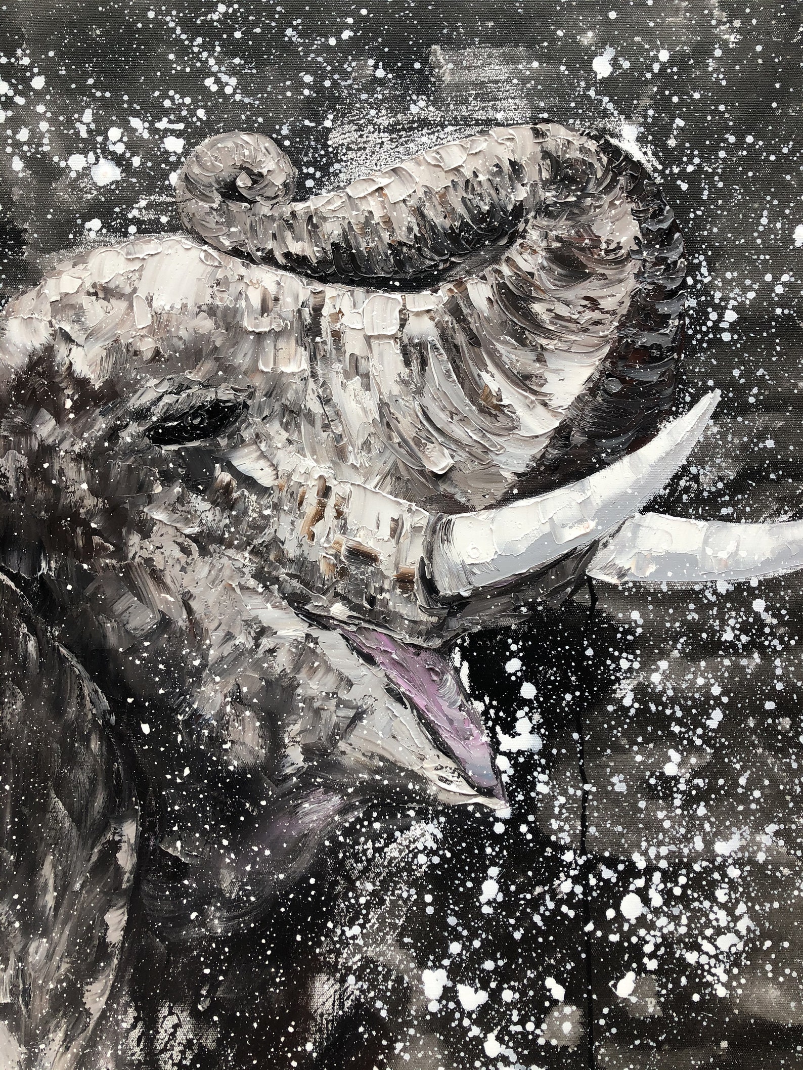 Large Elephant Wall Artelephant Canvaselephant Wall Etsy