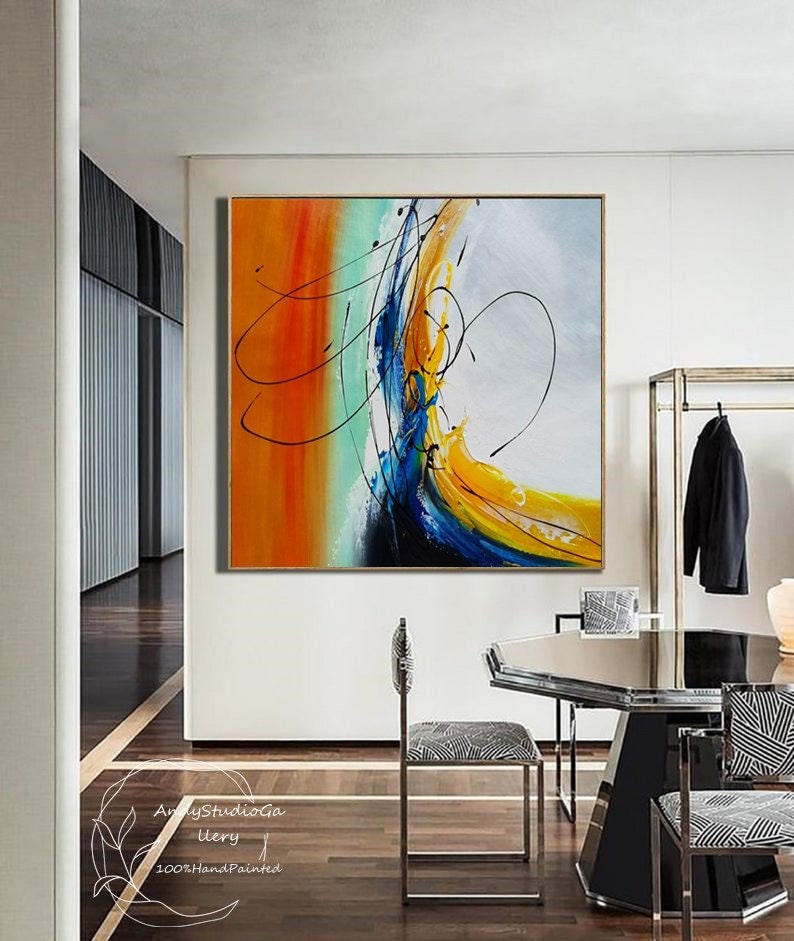 Original Abstract Colorful Art Cheap Oil Painting Large Etsy